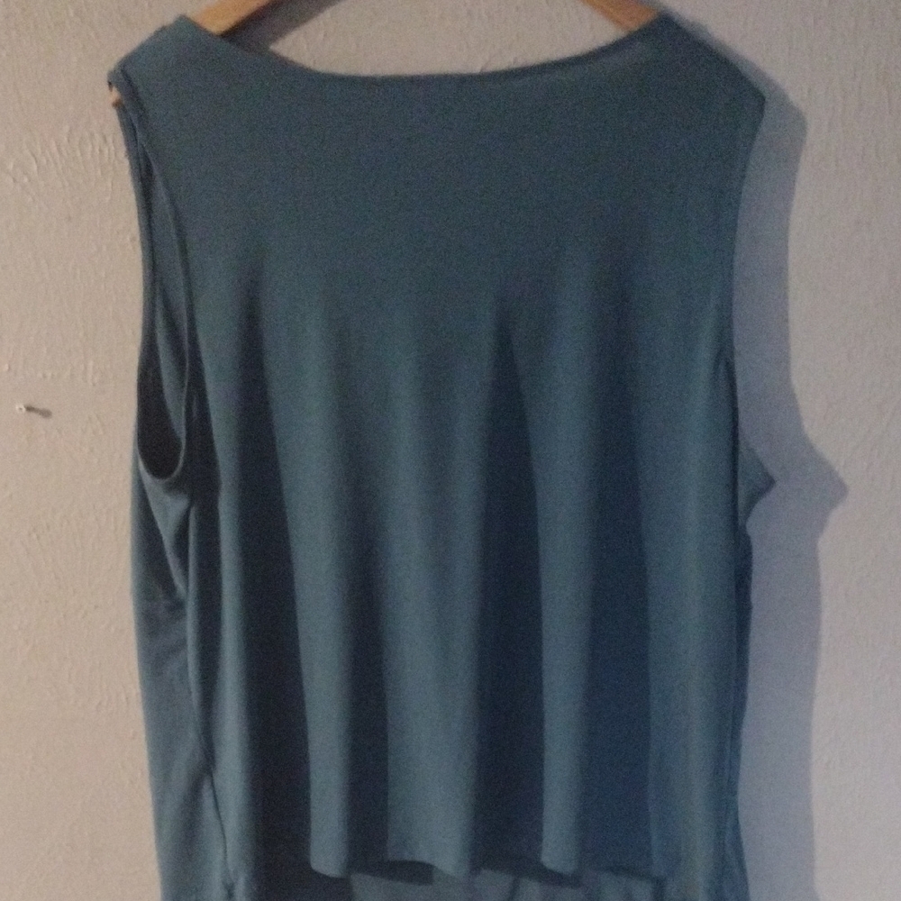 Apt 9 Teal Drape Cowl Neck Sleeveless Tank Top Shell Plus Size 2X - Picture 3 of 4